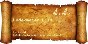 Ledermeier Lili névjegykártya